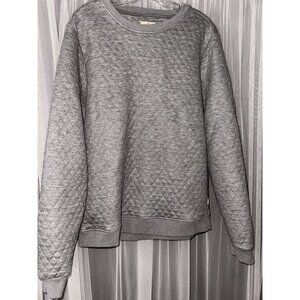 Marine Layer Quilted Gray Sweatshirt Large Crewneck Cotton Blend Unisex Cozy Cas